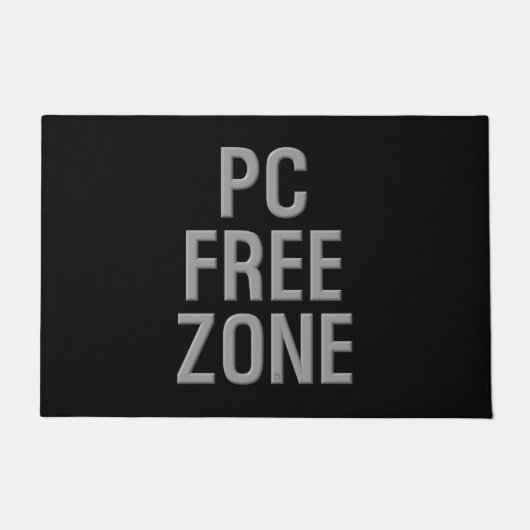 PC Free Zone zwarte deurmat (Voorkant)