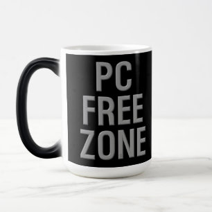 PC Free Zone zwarte morphing-mok Magische Mok