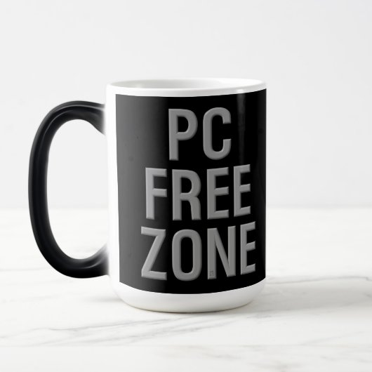 PC Free Zone zwarte morphing-mok Magische Mok (Links)
