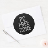 PC Free Zone zwarte ronde grote stickers (Envelop)