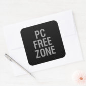 PC Free Zone zwarte vierkante sticker (Envelop)