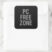 PC Free Zone zwarte vierkante sticker (Tas)