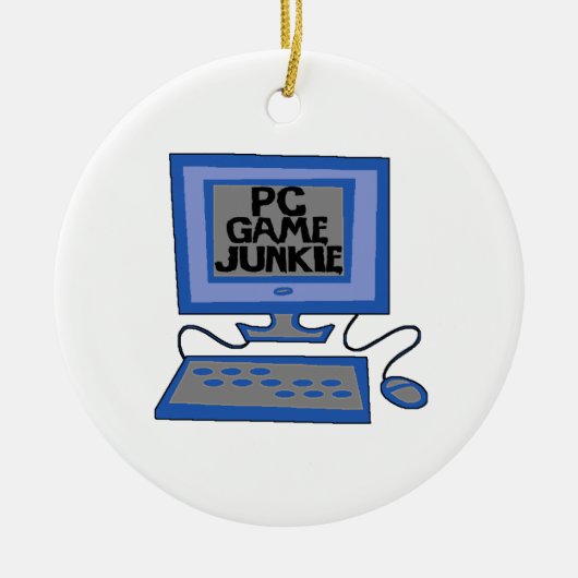 PC Game Junkie Keramisch Ornament (Voorkant)