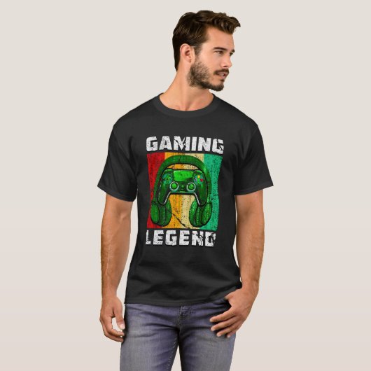 Pc Gaming Legend Zoon Broer Videospellen N Gamer T-shirt (Voorkant volledig)