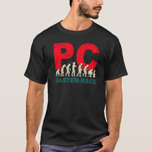 Pc Master Race Evolution Graphic For Gamers T-shirt (Voorkant)