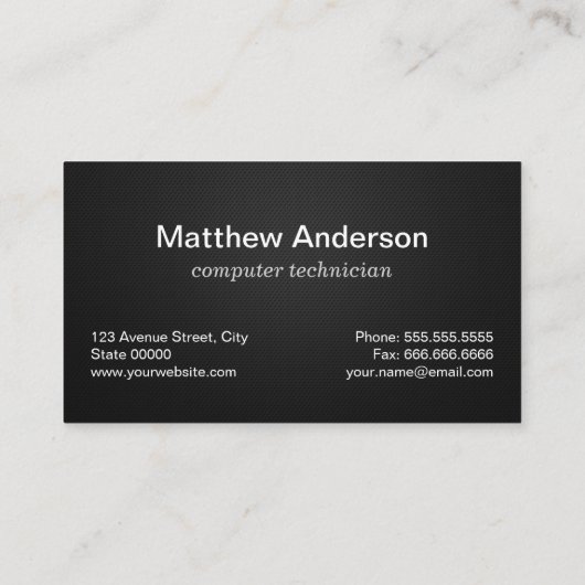 PC Motherboard van computerreparateur - foto Visitekaartje (Achterkant)