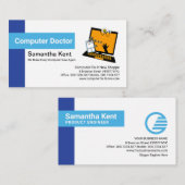 PC-reparaties met computermuis bevestigen Visitekaartje (Voorkant / Achterkant)