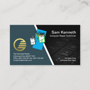 PC-reparaties van het toetsenbord van de muis beve Visitekaartje