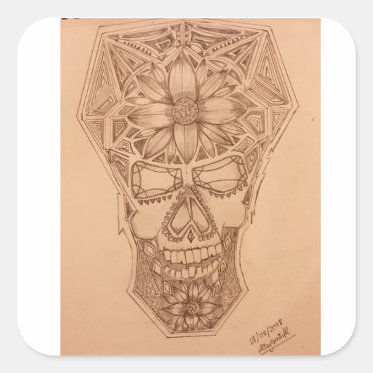 PC-SKuLL Vierkante Sticker (Voorkant)