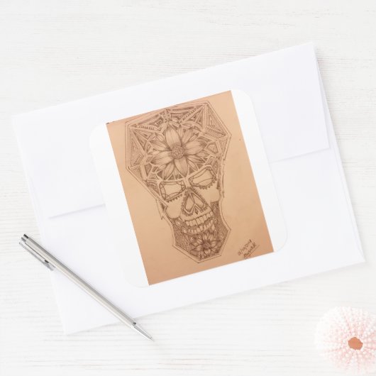 PC-SKuLL Vierkante Sticker (Envelop)