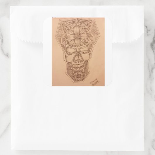 PC-SKuLL Vierkante Sticker (Tas)