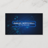 Pc-technicus Vette Monogram Computerkringen Visitekaartje (Voorkant)