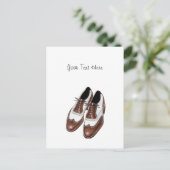 PC van de Schoenen van Wingtip Oxford van de Era Briefkaart (Staand voorkant)