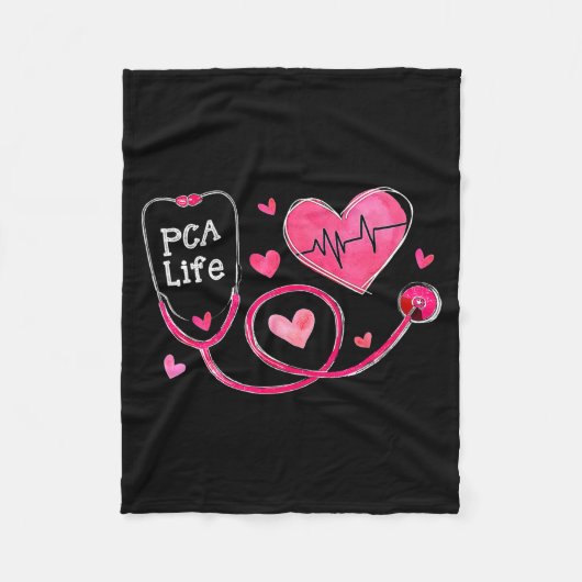 Pca Life Valentine Heart Stethoscope Fleece Deken (Voorkant)