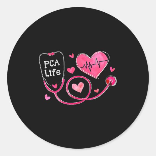 Pca Life Valentine Heart Stethoscope  Ronde Sticker (Voorkant)