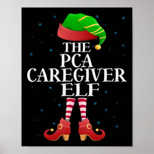 Pca verzorger Elf grappige bijpassende pyjama groe Poster