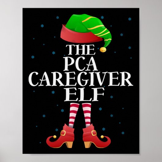 Pca verzorger Elf grappige bijpassende pyjama groe Poster (Voorkant)