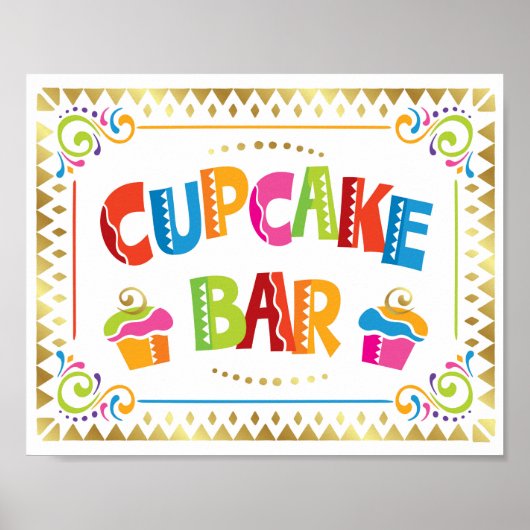 PCAKE BAR Fiesta Party Sign Print (Voorkant)