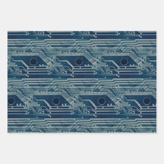PCB-patroon Quirky Abstracte Elektronische Geek Inpakpapier Vel (Voorkant 2)