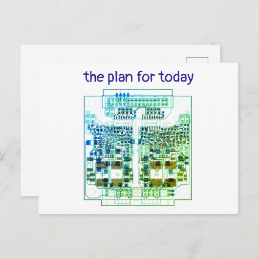 PCB Printed Circuit Board Platinen-Karte mit Plan Briefkaart (Voorkant / Achterkant)