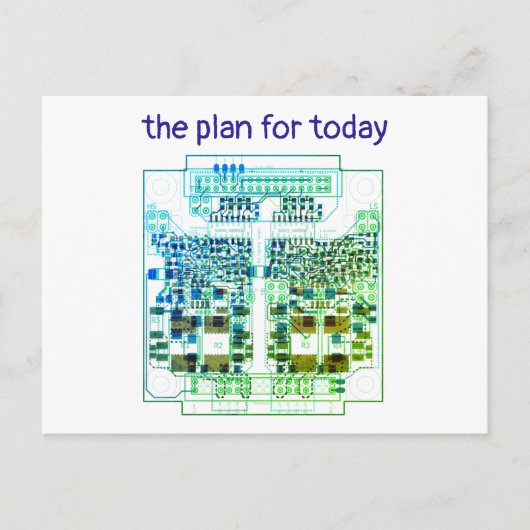 PCB Printed Circuit Board Platinen-Karte mit Plan Briefkaart (Voorkant)