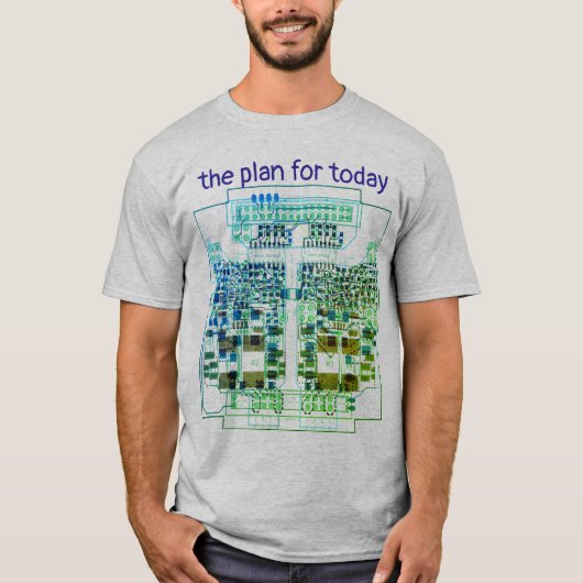 PCB Printed Circuit Board Platinen-Shirt mit Plan T-shirt (Voorkant)