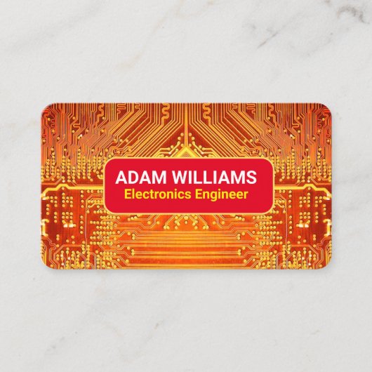 PCB-printplaat (Electronics Engineer) Gouden QR Visitekaartje (Voorkant)