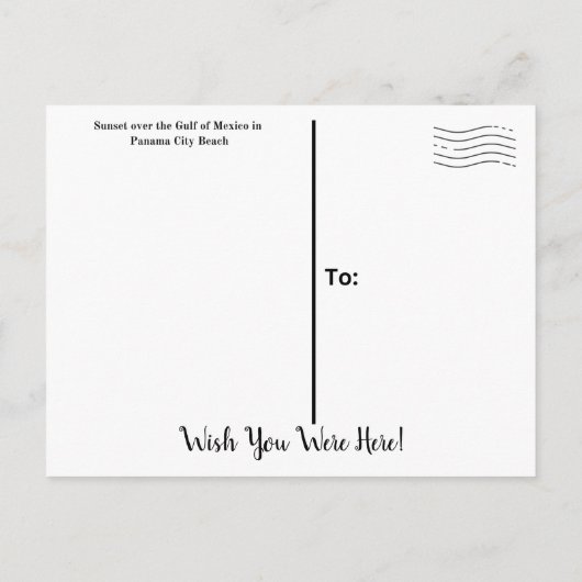 PCB Sunset Wish U Was Here Briefkaart (Achterkant)