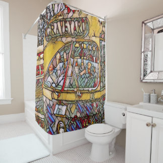 PCC Graveyard Stain Glass Showgordijn Douchegordijn