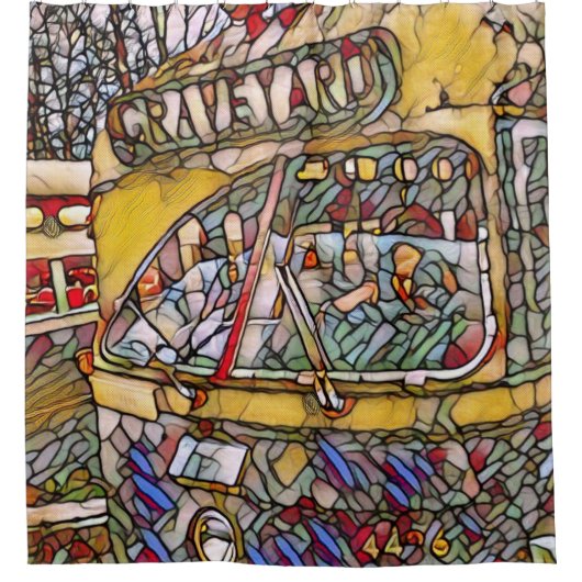 PCC Graveyard Stain Glass Showgordijn Douchegordijn (Voorkant)