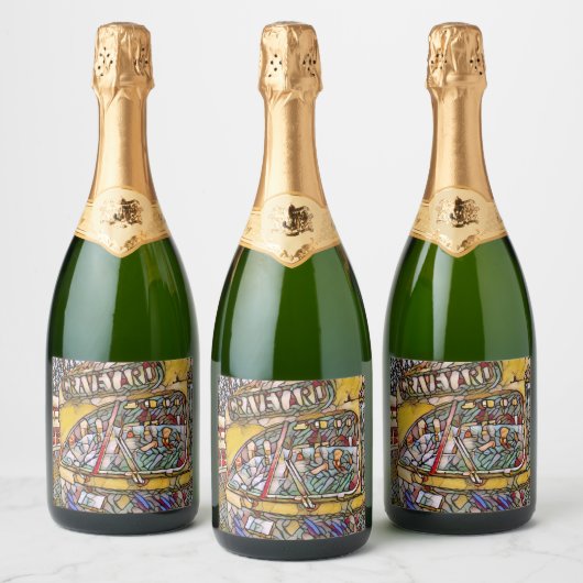 PCC Graveyard Stain Glass Sparkling Wine Btl Label Sparkling Wijnetiket (Flessen)