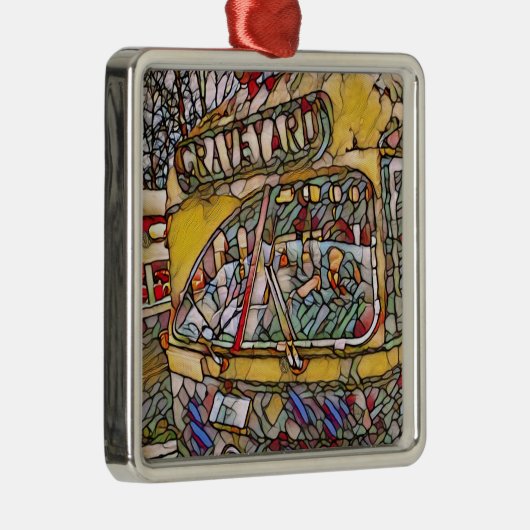 PCC Graveyard Stain Glass Square Ceramic Ornament (Rechts)