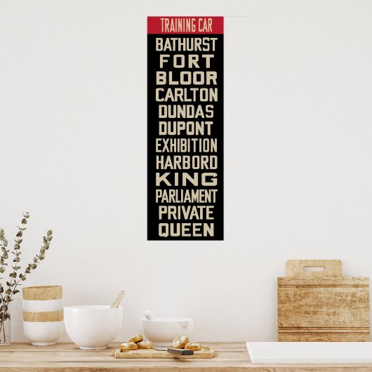 PCC Streetcar Rollsign (IKEA Lijst Sized) Poster (Keuken)