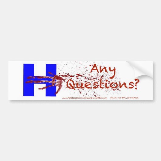 PCGW-Bumpersticker #HillaryAnyQuesHillary Bumpersticker (Voorkant)