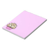 PCH CUTE CARTOON PASTEL PINK HEDGEHOG CUPCAKE HAPP NOTITIEBLOK (Linkerzijde)