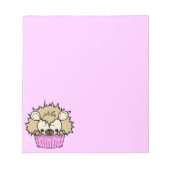 PCH CUTE CARTOON PASTEL PINK HEDGEHOG CUPCAKE HAPP NOTITIEBLOK (Voorkant)