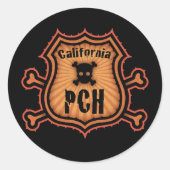 PCH en Crossbones Ronde Sticker (Voorkant)