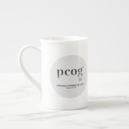 pcog acroniem; ronde volledige msg; zwart-wit kleu porselein kop