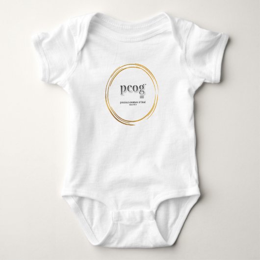 pcog baby bodysuit WHISPY GOLD CIR words+scripture (Voorkant)