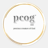pcog Gouden cirkelstickers met lichteffecten zonde Ronde Sticker (Voorkant)