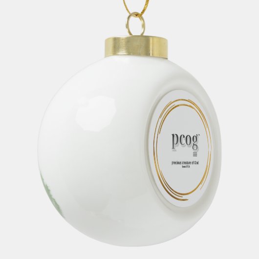 pcog WHISPY GOLD CIRCLES with phrase & scripture Keramische Bal Ornament (Links)