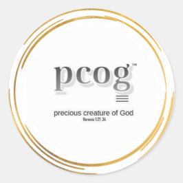 pcog, woorden & schriftGOLD WLADERE CIRKELS sticke Ronde Sticker
