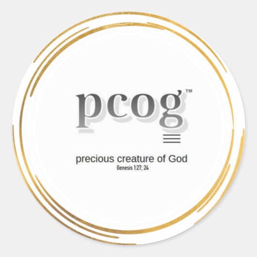 pcog, words & scriptureGOLD WHISPY CIRCLES sticker (Voorkant)
