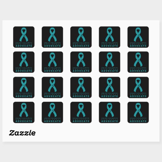 PCOS Advocate Black Square Sticker (Vel)