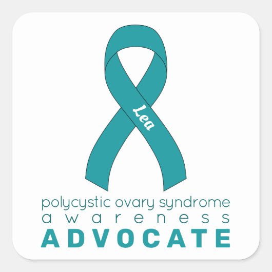 PCOS Advocate White Square Sticker (Voorkant)
