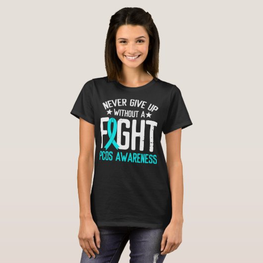 PCOS Awareness a Fight Ovariate Syndrome Survivor T-shirt (Voorkant volledig)