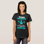 PCOS Awareness Blauwgroen Ribbon Ovarium Magical U T-shirt (Voorkant volledig)