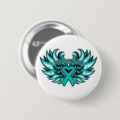 PCOS Awareness Heart Wings.png Ronde Button 5,7 Cm (Voorkant /achterkant)