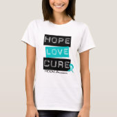 PCOS Awareness Hope Love Cure T-shirt (Voorkant)