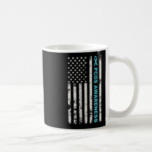PCOS Awareness Month Blauwgroen lint Amerikaanse v Koffiemok